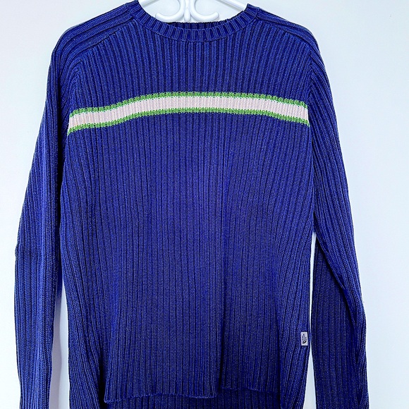 The North Face Men’s Navy Blue Color 55% Acrylic 45% Cotton Chunky Large Sweater - Picture 2 of 15